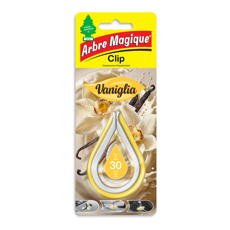 Ambientador de coche, modelo clip, aroma vaniglia