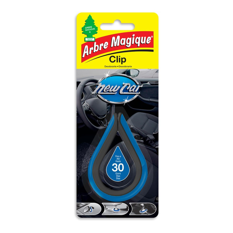 Ambientador de coche, modelo clip, aroma new car