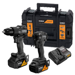 Kit taladro percutor dcd86 mclaren xr 18 v, + atornillador impacto dcf86 + 2 baterías 5 ah + cargador