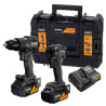 Kit taladro percutor dcd86 mclaren xr 18 v, + atornillador impacto dcf86 + 2 baterías 5 ah + cargador