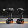 Kit taladro percutor dcd86 mclaren xr 18 v, + atornillador impacto dcf86 + 2 baterías 5 ah + cargador