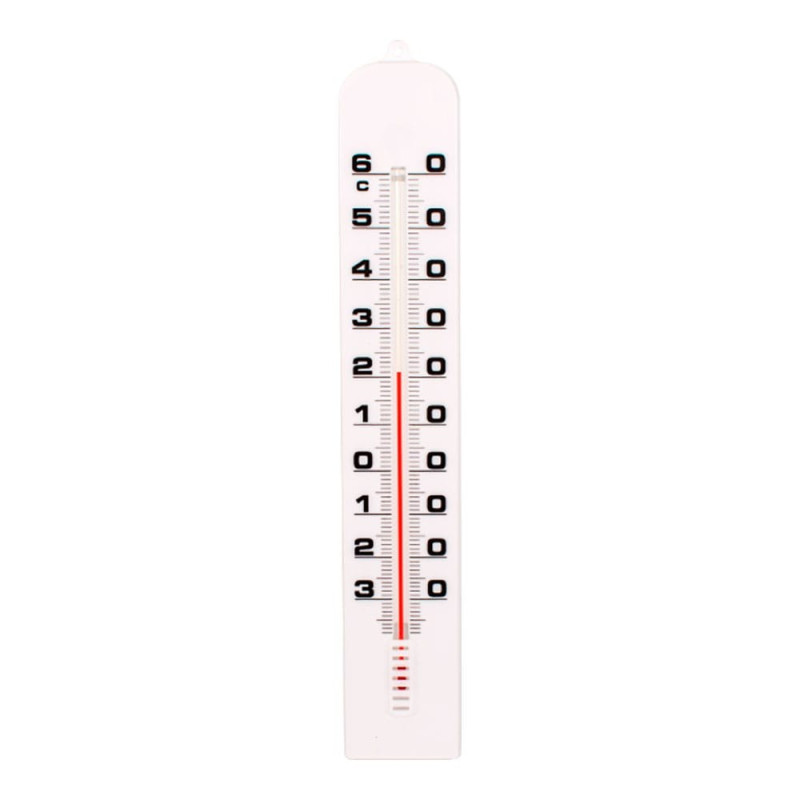 Termómetro de plástico, 41 cm, blanco