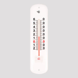 Termómetro de plástico, 19 cm, blanco