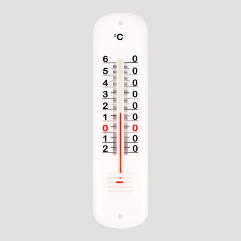 Termómetro de plástico, 19 cm, blanco