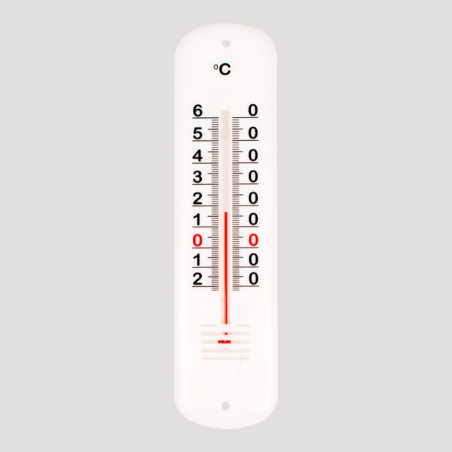 Termómetro de plástico, 19 cm, blanco