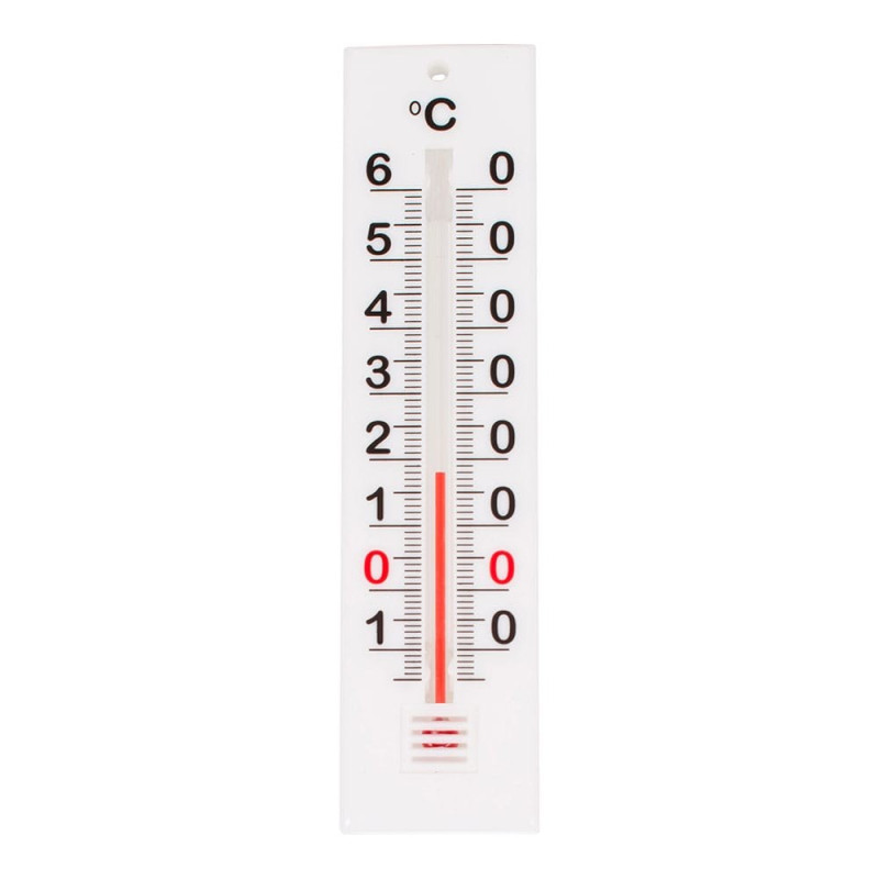 Termómetro de plástico, 14 cm, blanco