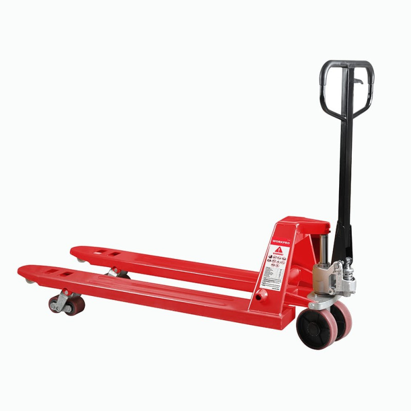 Carretilla transpaleta manual de 2,5 t, roja, 1150 x 550 mm