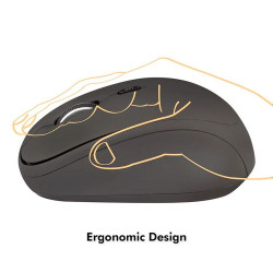 Ratón ergonómico, inalámbrico, 2,4 ghz, 1600 dpi, negro