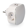 Adaptador triple schuko, 2 tomas usb 2100 ma, perfil iluminado (retractilado)