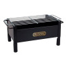 Barbacoa de sobremesa de hierro con parrilla de acero inoxidable, 33 x 23 x 19 cm
