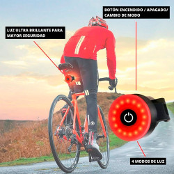 Luz trasera led recargable para bicicleta