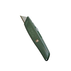 Cúter metálico retráctil hoja trapezoidal, 15 cm, c100