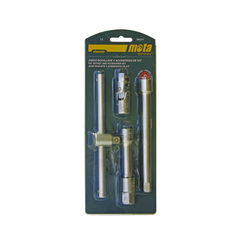 Juego bocallaves 3/8 accesorios ek271, 5 piezas