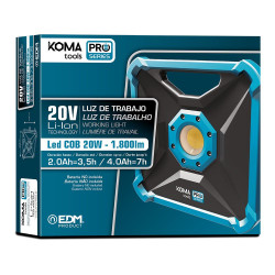 Foco proyector led 20w 1800 lm (sin batería ni cargador) 22,8 x 7 x 22,8 cm