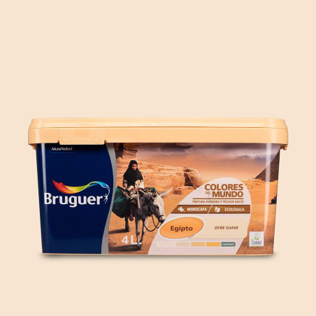 Pintura paredes y techos, color egipto ocre suave, 4 l