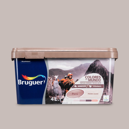 Pintura paredes y techos, color perú piedra suave, 4 l