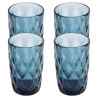 Vaso de cristal con relieve modelo aqua, 350 ml, 4 uds