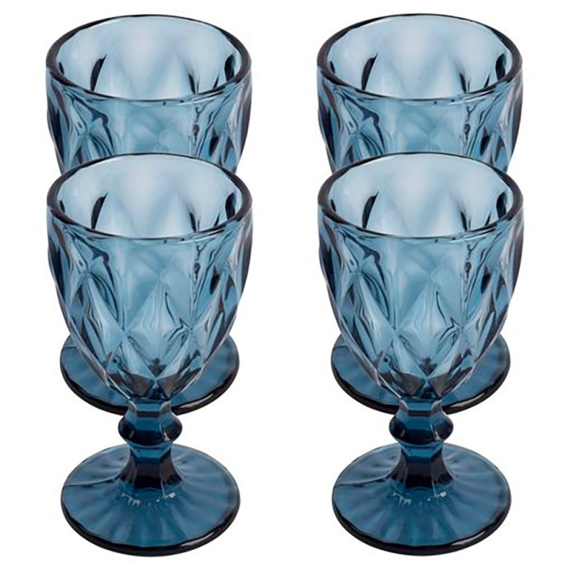 Copa de cristal con relieve modelo aqua, 250 ml, 4 uds