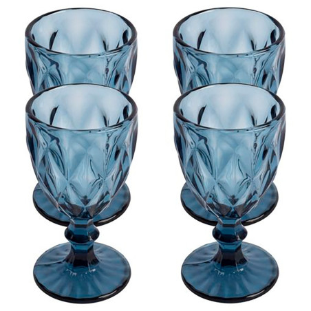 Copa de cristal con relieve modelo aqua, 250 ml, 4 uds
