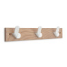 Colgador de fresno modelo nordik con 3 perchas blancas 360 x 68 x 51 mm