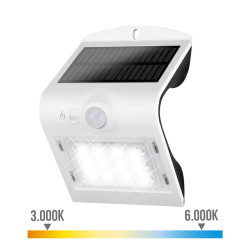 Aplique solar recargable blanco con sensor de presencia 2 - 6 m, 1,5 w, 220 im, 9,6 x 7,3 x 14 cm