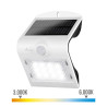 Aplique solar recargable blanco con sensor de presencia 2 - 6 m, 1,5 w, 220 im, 9,6 x 7,3 x 14 cm