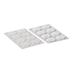 Circulos adhesivos hook&loop ø16 mm, blancos, 16 pares
