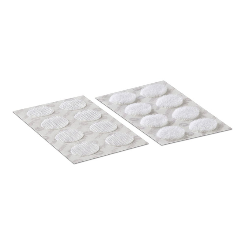 Circulos adhesivos hook&loop ø16 mm, blancos, 16 pares