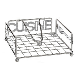 Servilletero cuisine de metal cromado 18,3 x 18,3 x 6,5 cm