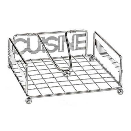 Servilletero cuisine de metal cromado 18,3 x 18,3 x 6,5 cm