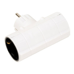 Adaptador doble lateral schuko 2p+t 16a 250v~, blanco
