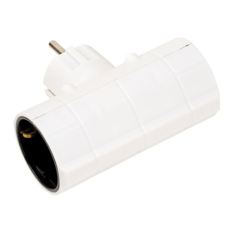 Adaptador doble lateral schuko 2p+t 16a 250v~, blanco
