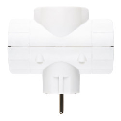 Adaptador triple lateral schuko 2p+t 16a 250v~, blanco