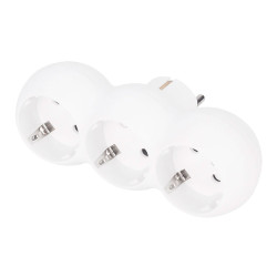 Adaptador triple frontal schuko 2p+t 16a 250v~, blanco