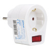 Adaptador schuko 2p+t 16a 250v~, con interruptor, blanco