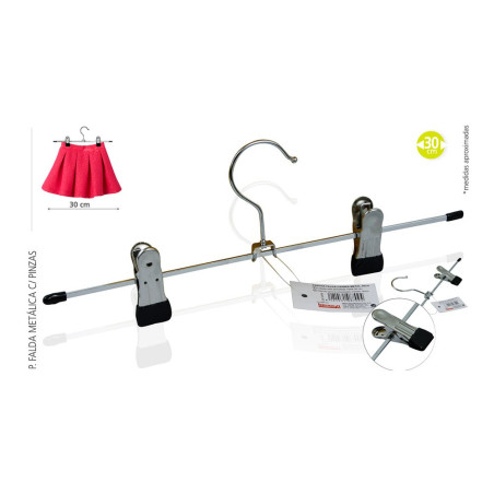 Percha metálica con pinzas 30 cm