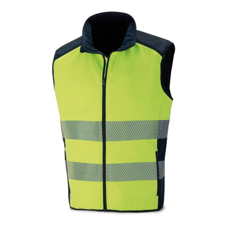 Chaleco de alta visibilidad softshell amarillo fluor talla l
