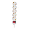Base múltiple, 5 tomas, schuko 2p+t, 16a 250 v~, 1,5 m cable, c/interruptor, blanca, basic line, blister