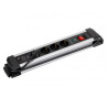 Base múltiple, 4 tomas, schuko 2p+t, 2 usb a+c, 16a 250v~,1,5 m cable, c/interruptor y prot.sobretensiones, aluminio