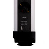 Base múltiple, 6 tomas, schuko 2p+t, 2 usb a+c, 16 a 250 v~,1,5 m cable, c/interruptor y prot.sobretensiones, aluminio