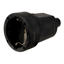 Base aérea goma schuko 2p+t 16a 250v~, negra