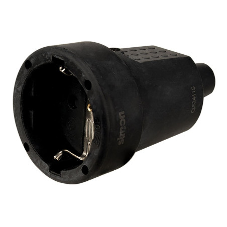 Base aérea goma schuko 2p+t 16a 250v~, negra