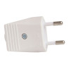 Clavija 2p europlug sin tierra 10a 250v, salida recta, blanca