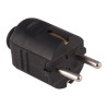 Clavija 2p+t schuko 16a 250v~, salida recta, negra