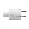 Clavija de goma, schuko 2p+t, 16a 250v~, salida recta, blanca