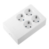 Base múltiple 4 tomas, schuko 2p+t, 16a 250v~, multifix, blanca, blister