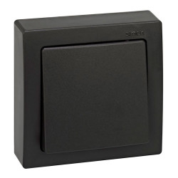 Conmutador superficie, 10ax 250v~, ip20, serie simon73 loft, grafito, retractilado