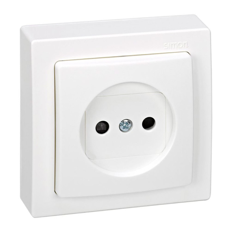 Base superficie, 2p 16a 250v~, ip20, serie simon 73 loft, blanco, retractilado