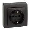 Base superficie, schuko 2p+t 16a 250v~, ip20, serie simon73 loft, grafito, retractilada