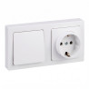 Base superficie, schuko 2p+t + conmutador 16a 250v~, ip20, serie simon73 loft, blanco, retractilada